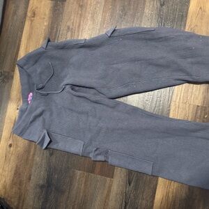 Edikted Charcoal Ribbed Wide Leg Pants